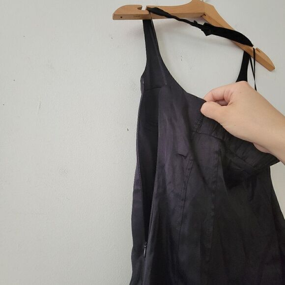 Zara Black Halter Mini Dress Satin M - Picture 10 of 11